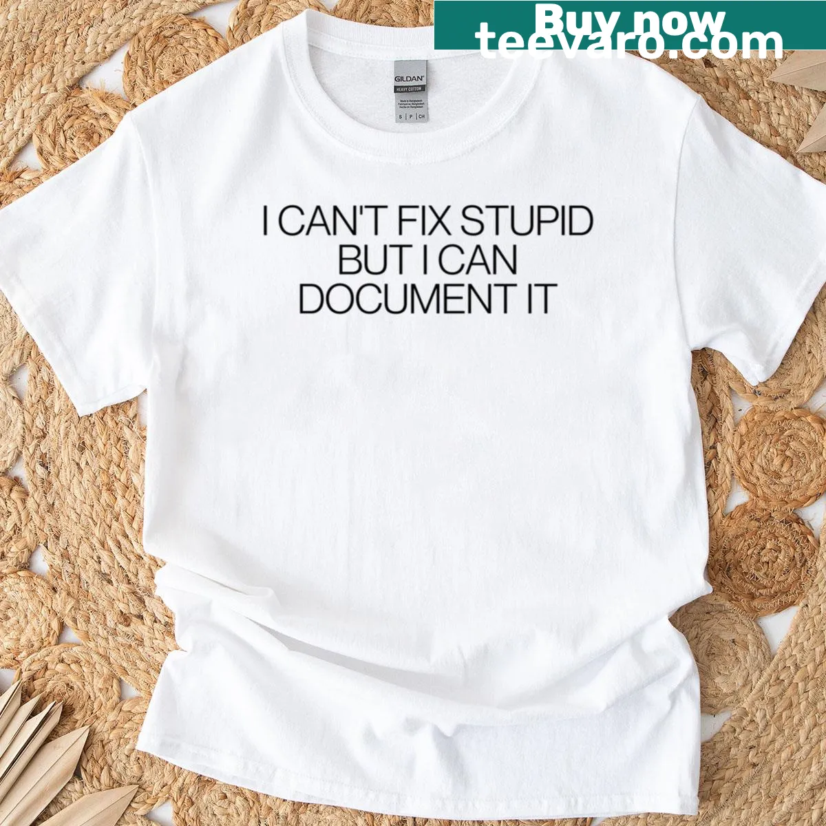 Funny nursing shirt with the phrase 'I Can't Fix Stupid' — on a men's t-shirt