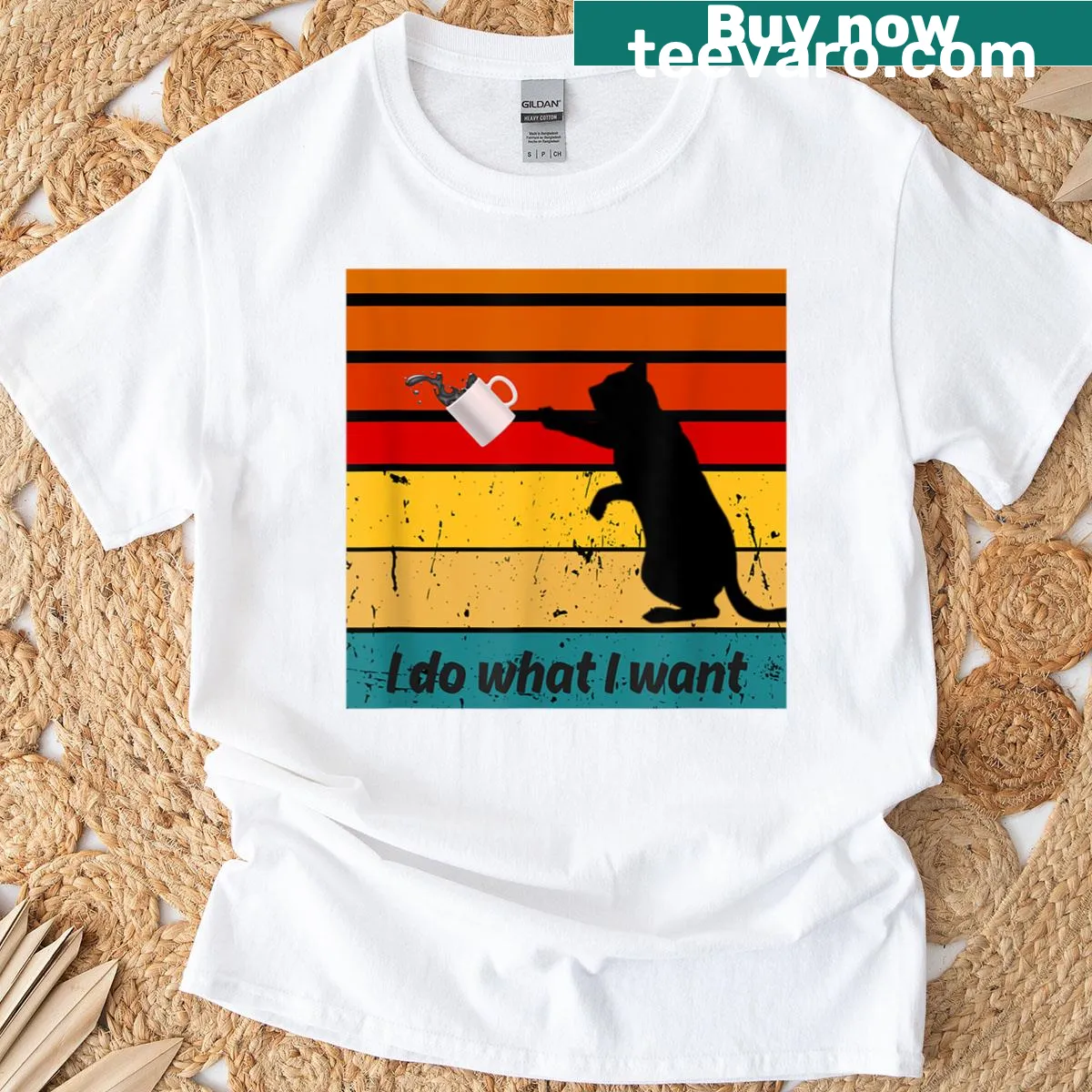 Funny T-shirt for black cat lovers with humorous text — on a men's t-shirt