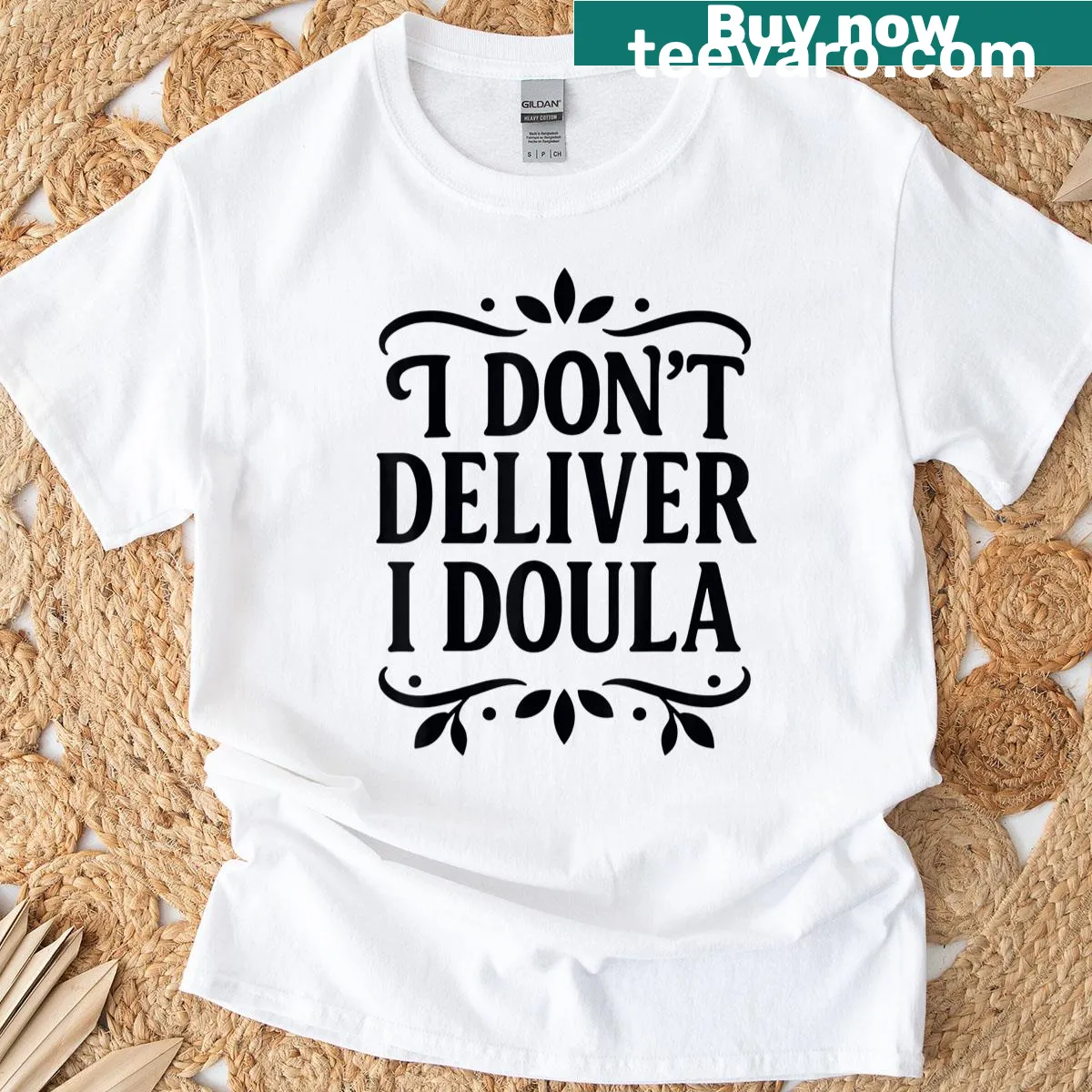 Empowering T-shirt for doulas with a strong message about support. — on a men's t-shirt