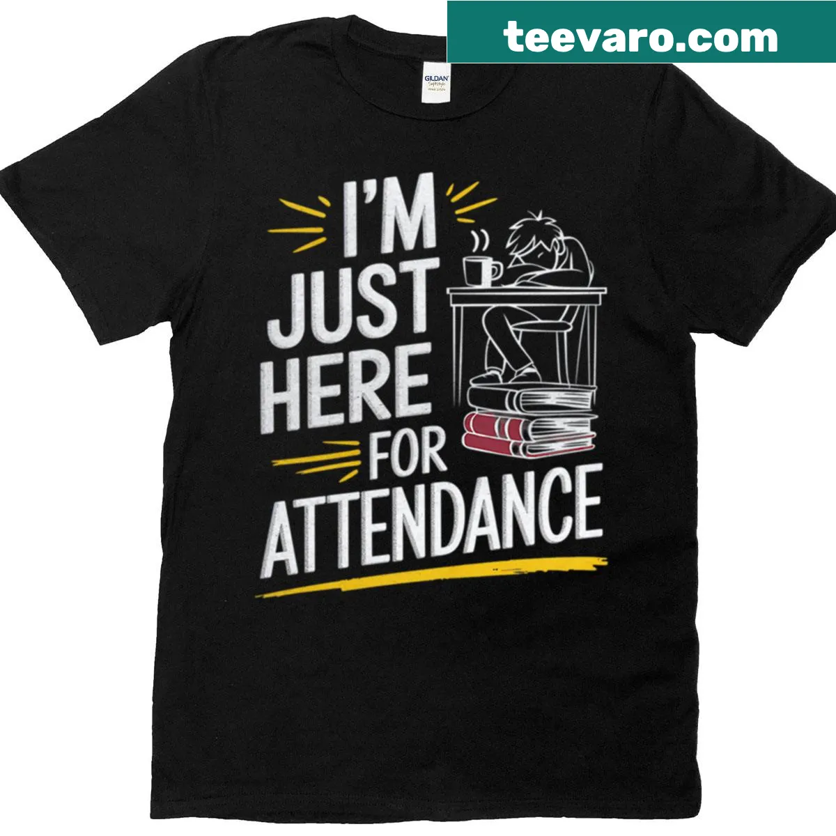 Funny back-to-school shirt with an attendance quote. — on a men's t-shirt