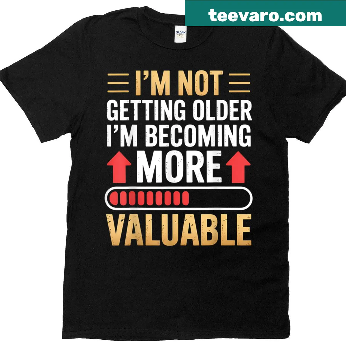 Dad T-shirt with 'I'm Not Getting Older, I'm Just Becoming A For Dad' text — on a men's t-shirt