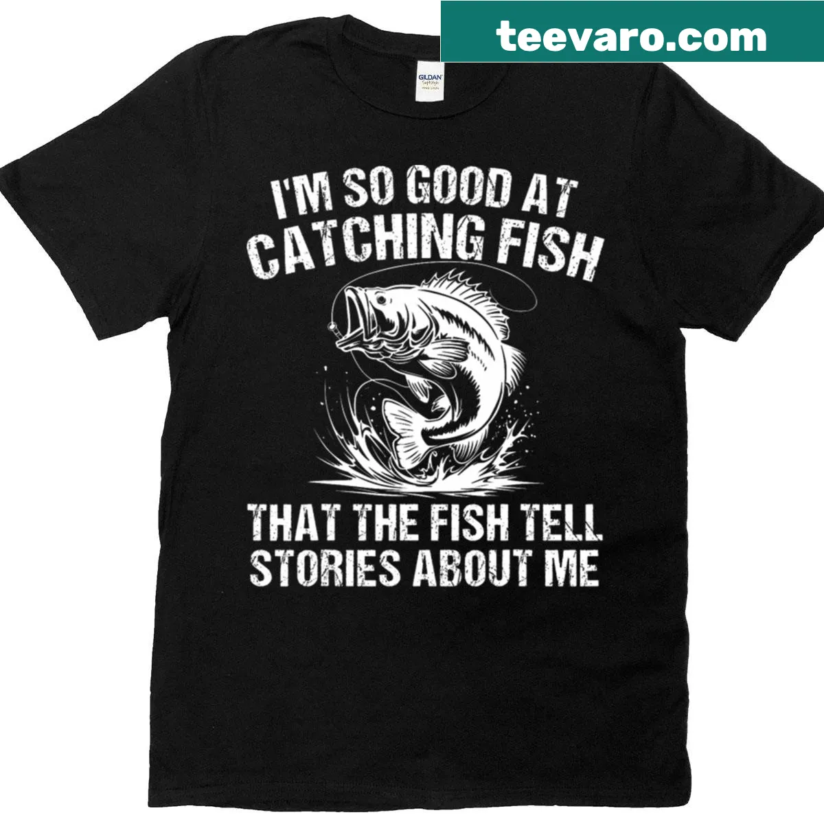 Funny fishing shirt with a humorous catchphrase for anglers — on a men's t-shirt