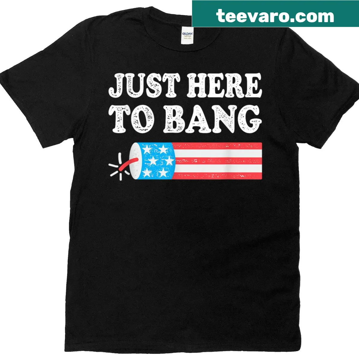 Funny American flag design with text about Independence Day. — on a men's t-shirt