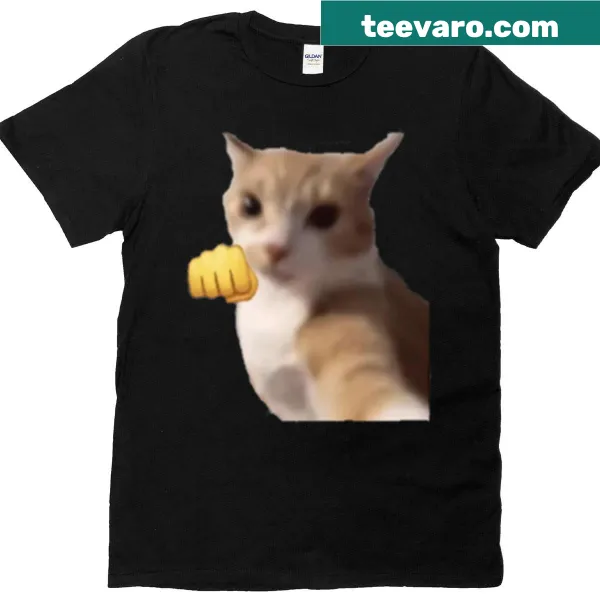 Cartoon graphic of a silly cat on a fun T-shirt