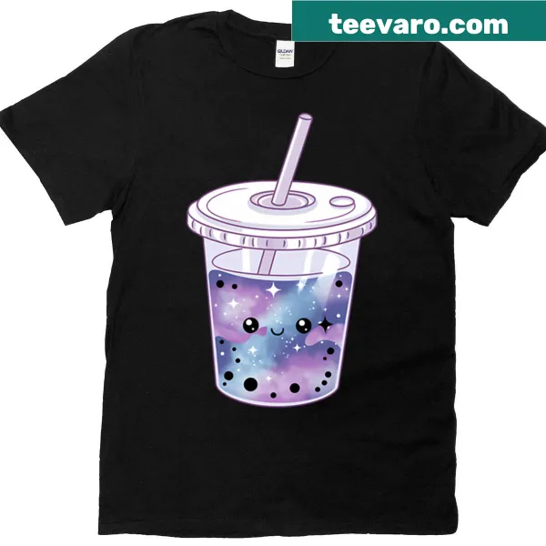 Cute boba tea graphic on a boxy t-shirt