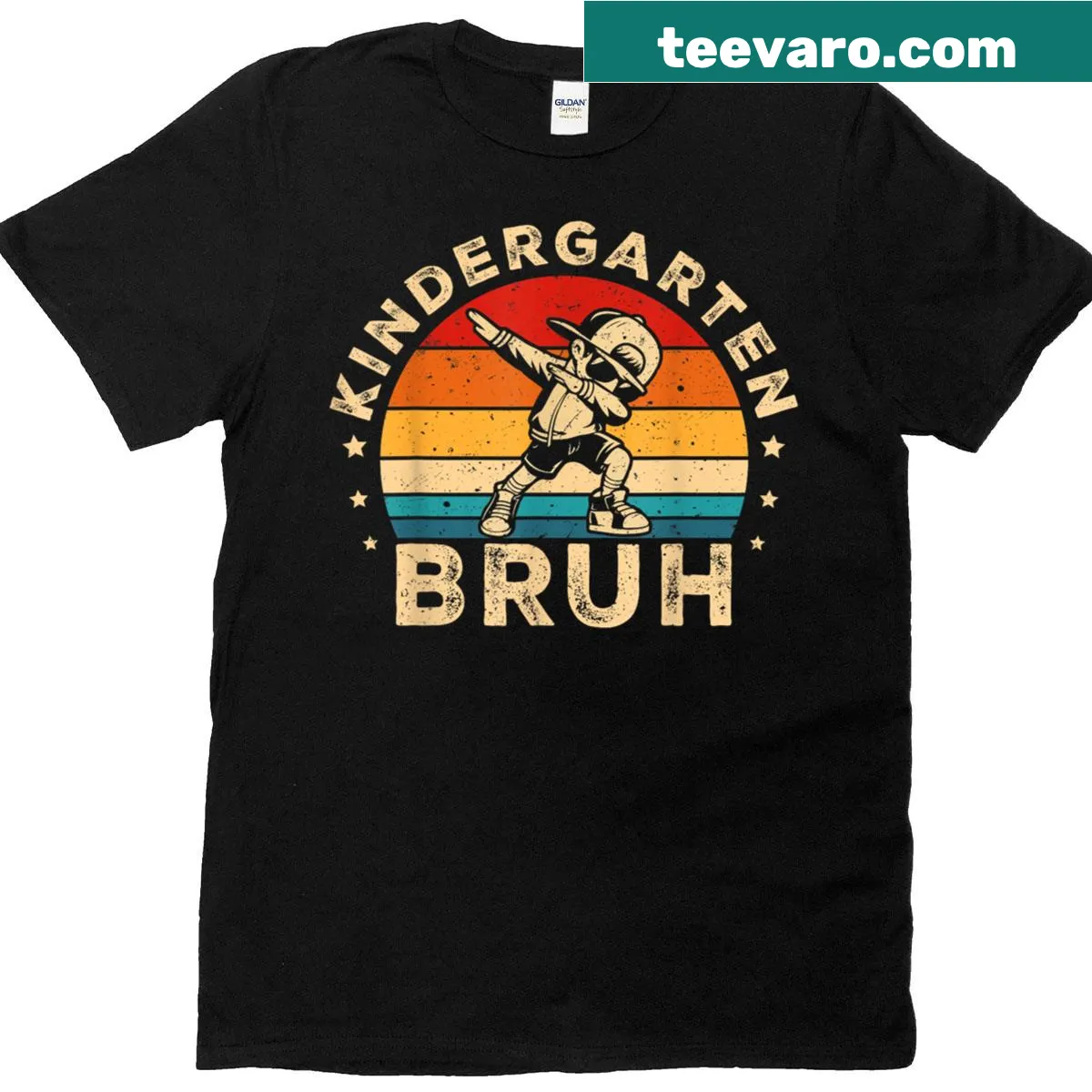 Retro dabbing boy graphic on Kindergarten t-shirt — on a men's t-shirt