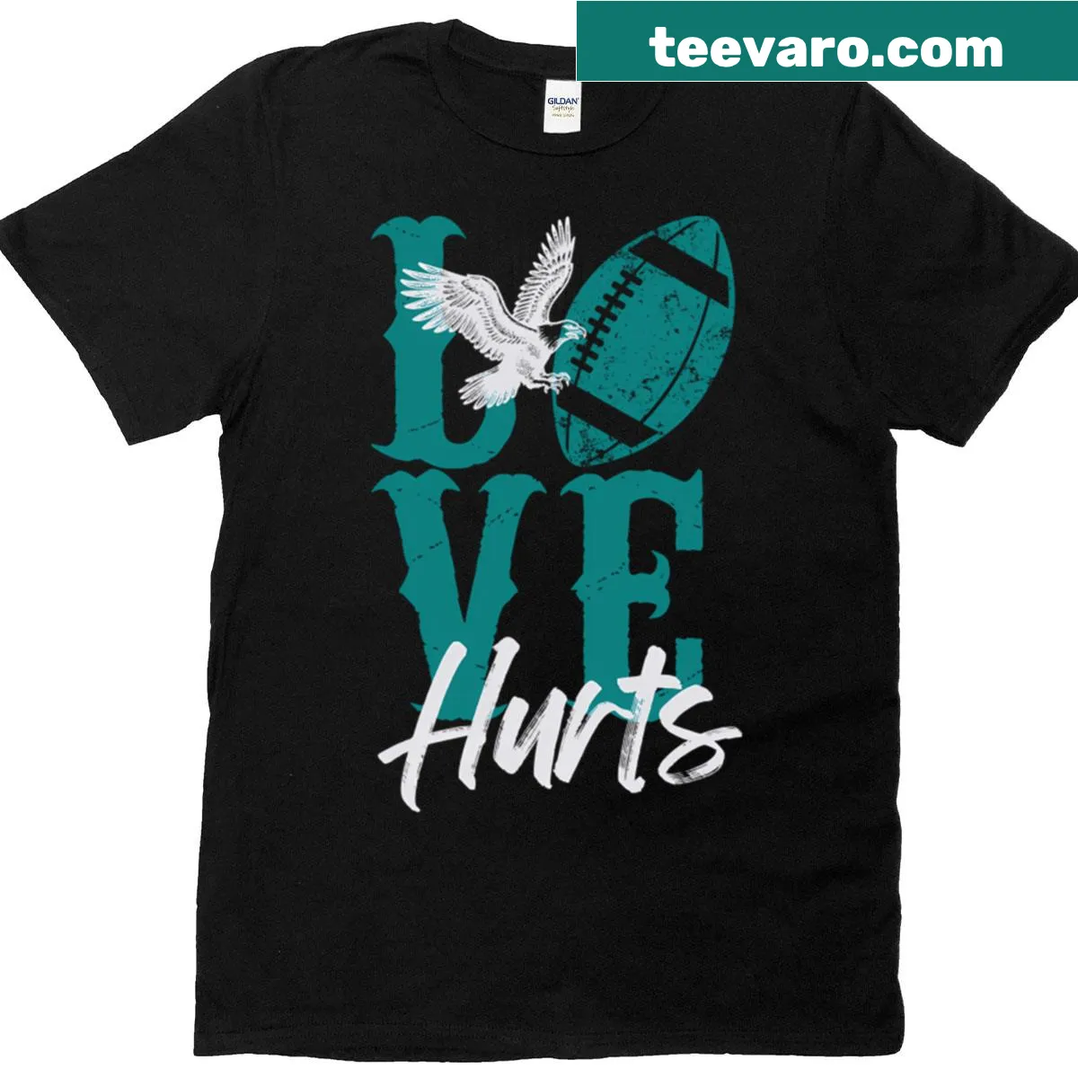 Inspirational eagle design t-shirt symbolizing love and resilience. — on a men's t-shirt