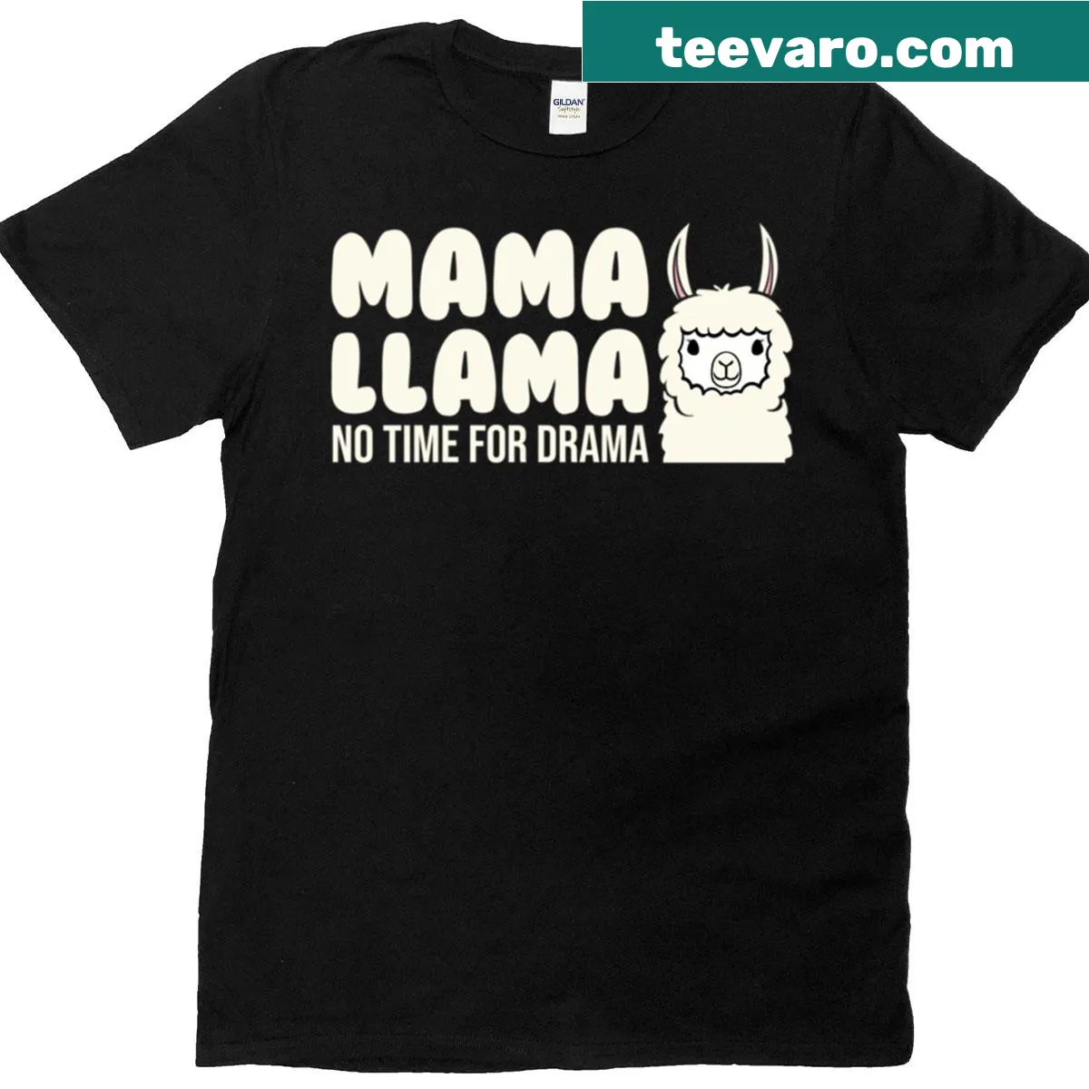 Cute cartoon llama graphic T-shirt for kids — on a men's t-shirt