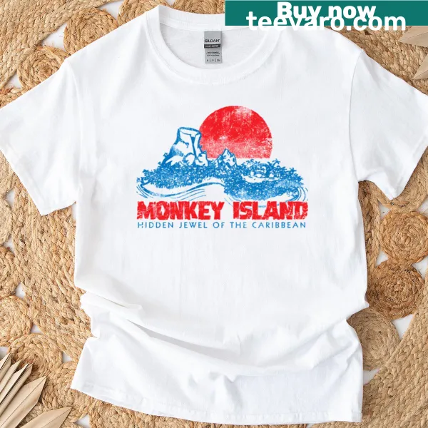 Cartoon graphic T-shirt inspired by Monkey Island