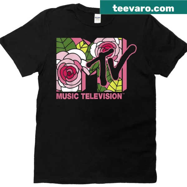 MTV logo surrounded by floral roses design