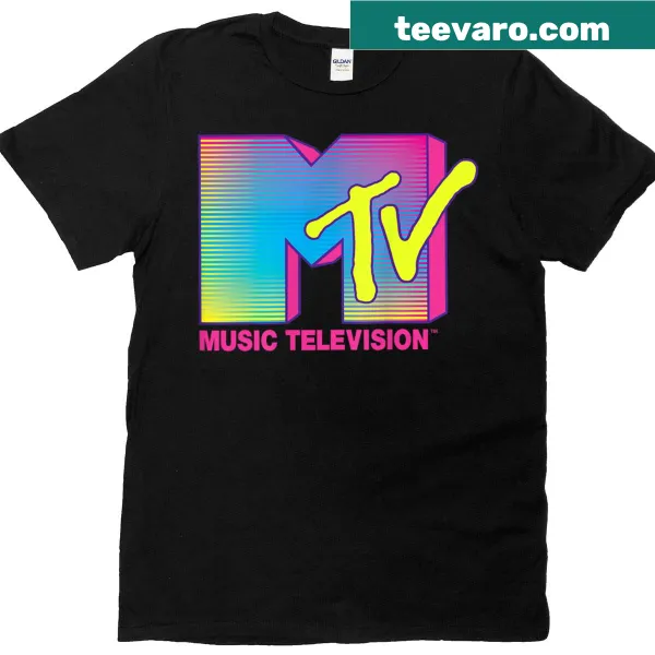 Retro MTV logo graphic on a t-shirt