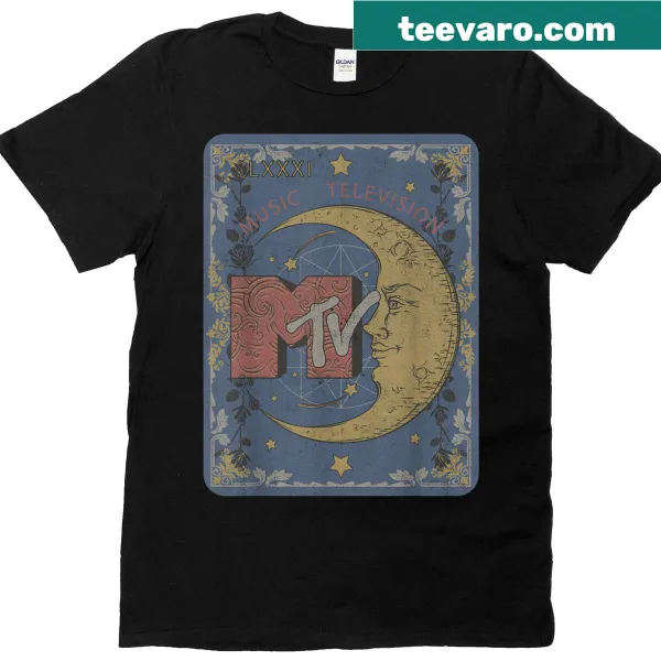 MTV logo intertwined with a crescent moon tarot card graphic.