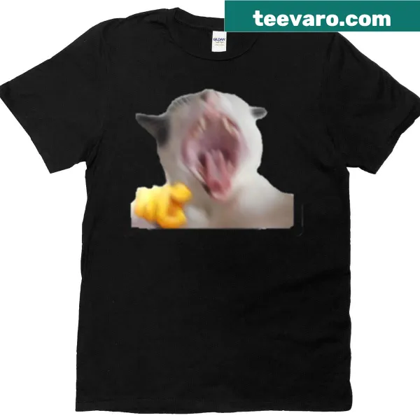 Funny cartoon cat with Mwahaha text on t-shirt