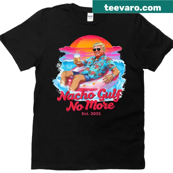 Bold patriotic graphic on a beach-themed t-shirt
