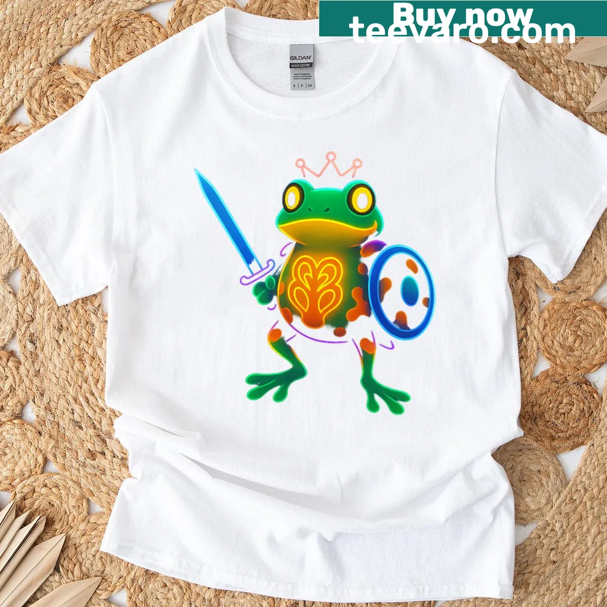 Oversized T-shirt with a playful frog design — on a men's t-shirt