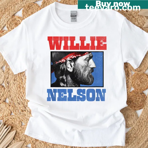 T-shirt with a bandana graphic honoring Willie Nelson