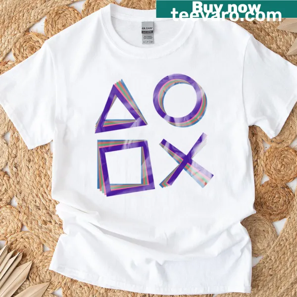 Playstation controller swirl graphic T-shirt for gamers
