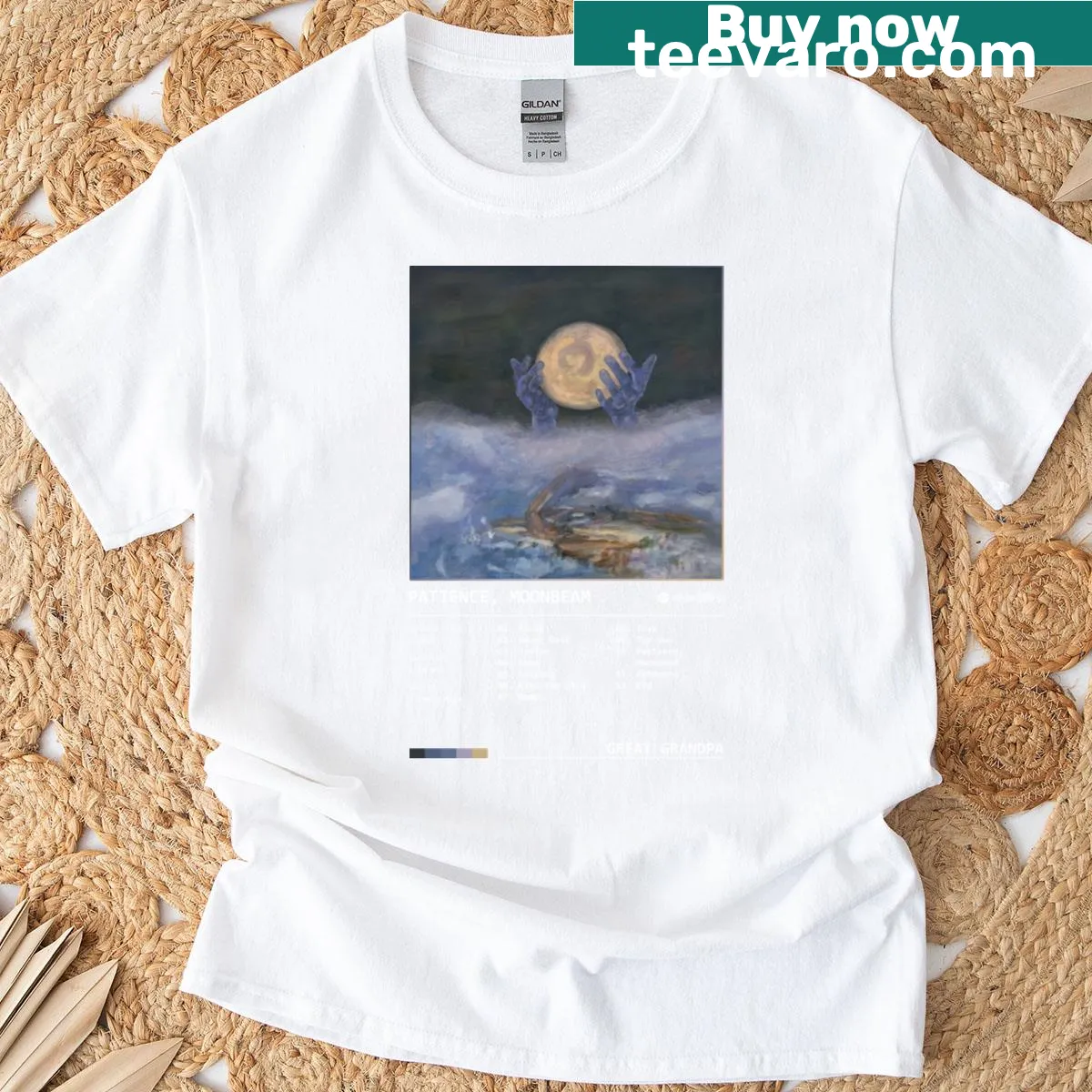 Illustration of 'Patience Moonbeam 2025' by great grandpa on T-shirt — on a men's t-shirt