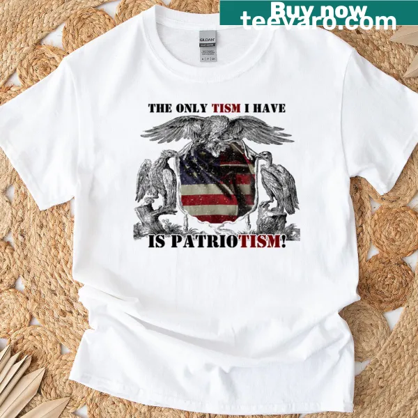 Dark ink patriotic T-shirt with strong emblem design