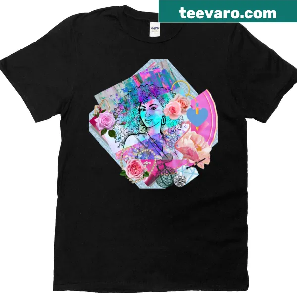 Collage design featuring Erzulie Freda on a t-shirt
