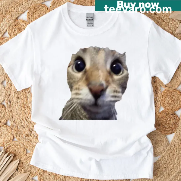 Cartoon design of a silly cat on a t-shirt