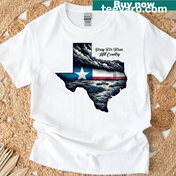 T-shirt with 'Pray For Texas' typography design