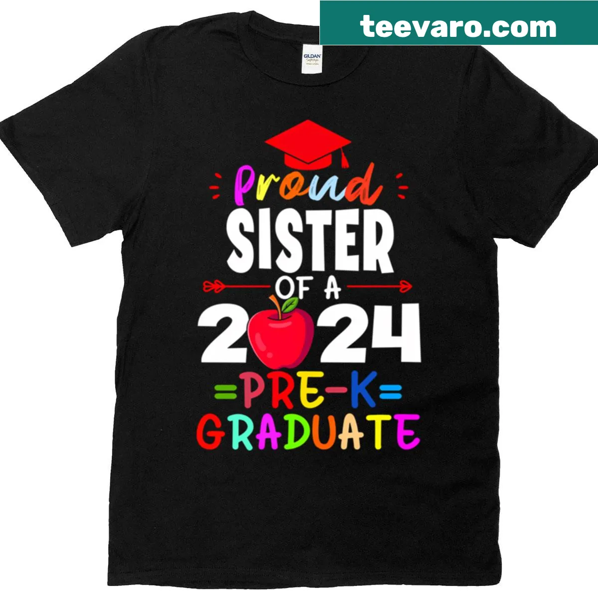 Graduation shirt for proud sister of pre-k graduate 2024 — on a men's t-shirt