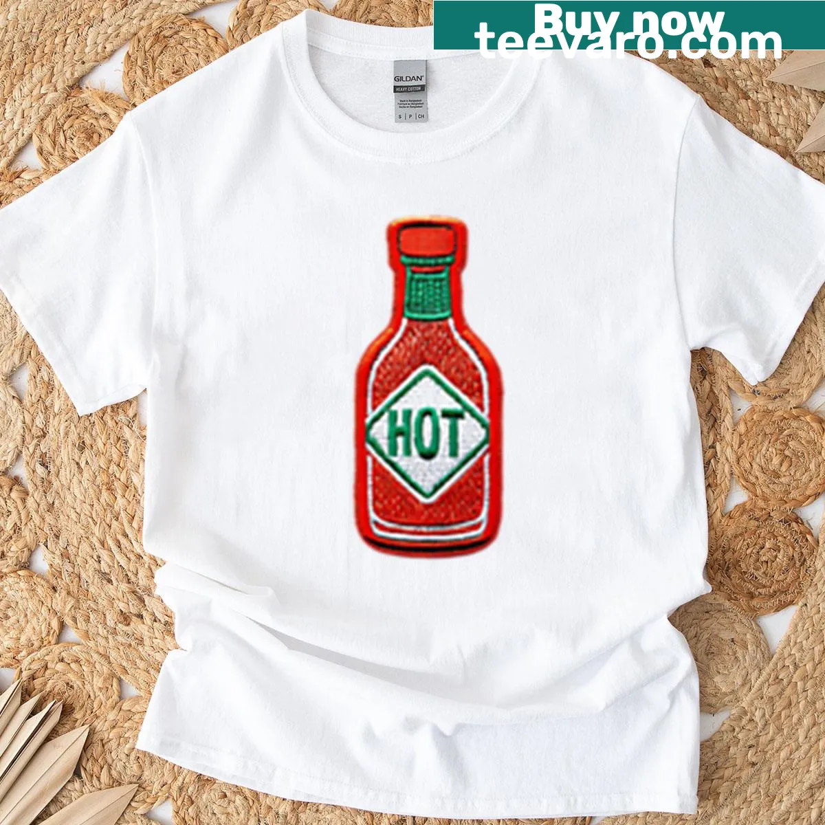 Graphic of red hot peppers on T-shirt — on a men's t-shirt