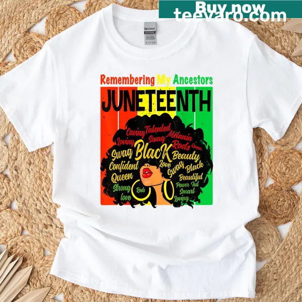 Sentimental t-shirt celebrating natural hair and ancestry for women