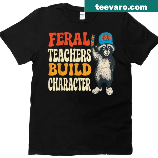 Vintage distressed t-shirt featuring a funny raccoon and teacher quote
