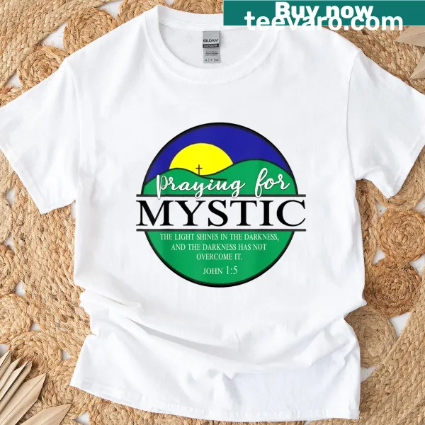Retro t-shirt with the phrase 'The Light Shines In The Darkness'
