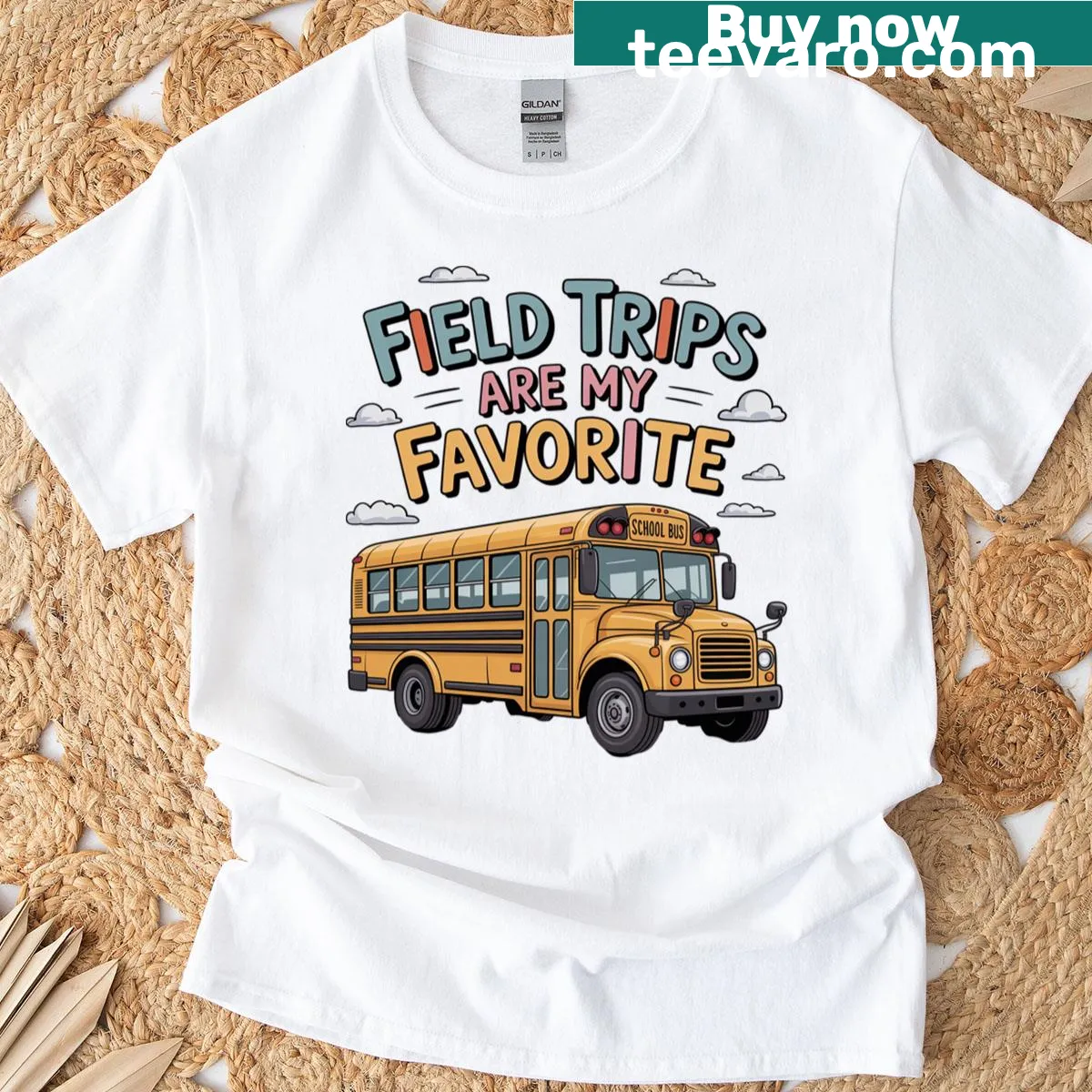 T-shirt featuring a playful phrase about school field trips — on a men's t-shirt