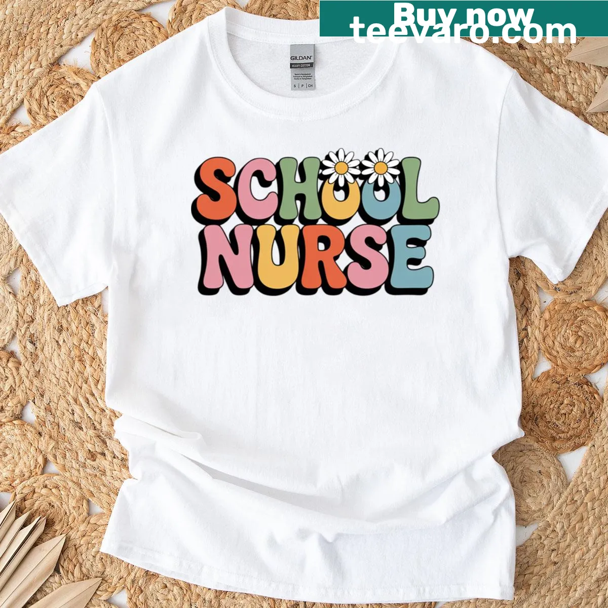 T-shirt with a thoughtful message appreciating school nurses — on a men's t-shirt