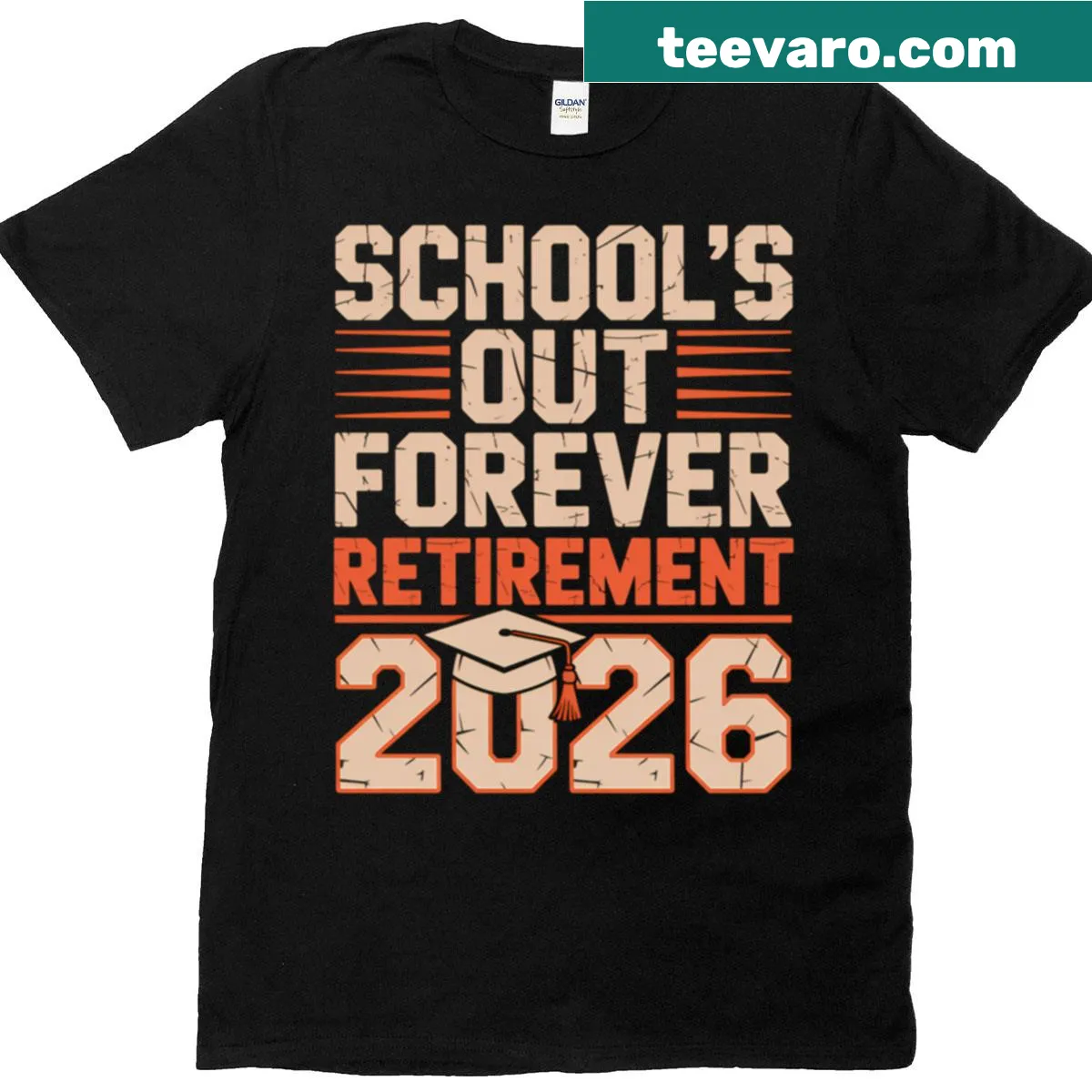 Retirement T-shirt for teachers with celebratory text — on a men's t-shirt