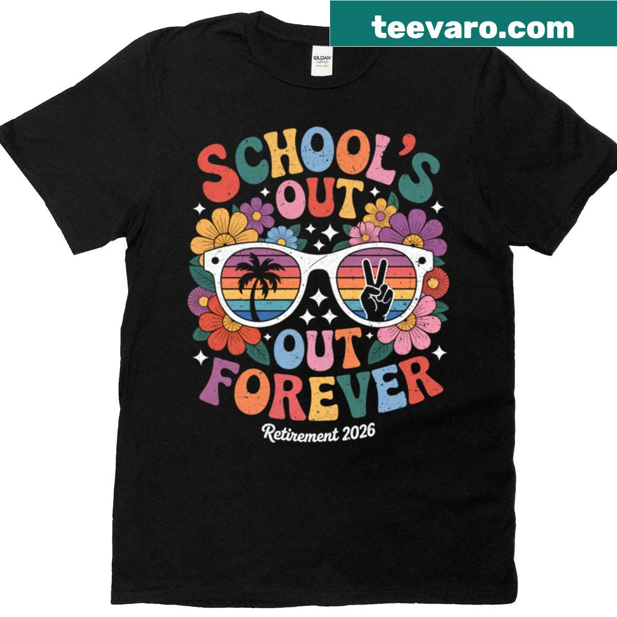 Retro-style t-shirt celebrating teacher retirement in 2026 — on a men's t-shirt