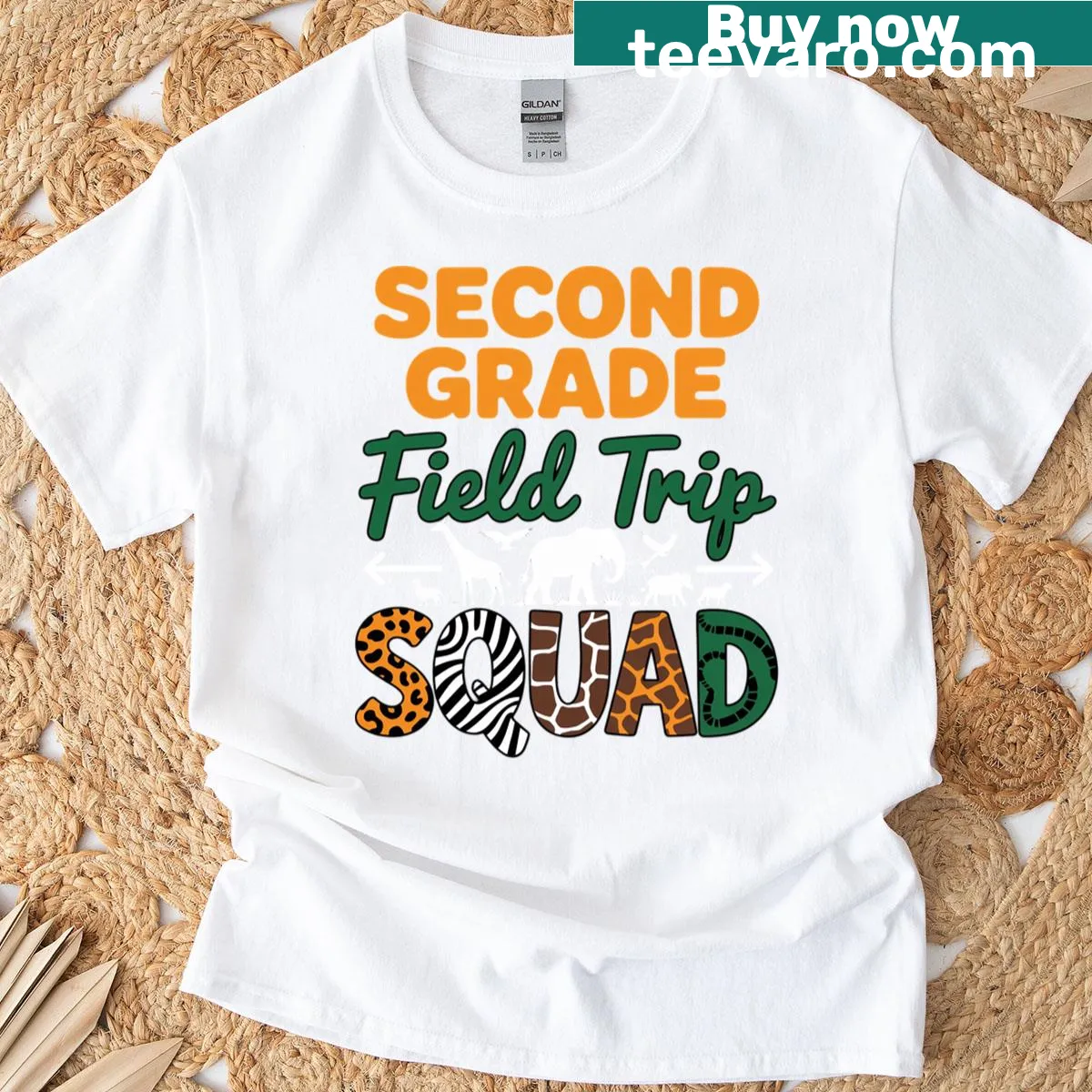 T-shirt celebrating second grade zoo field trip squad — on a men's t-shirt