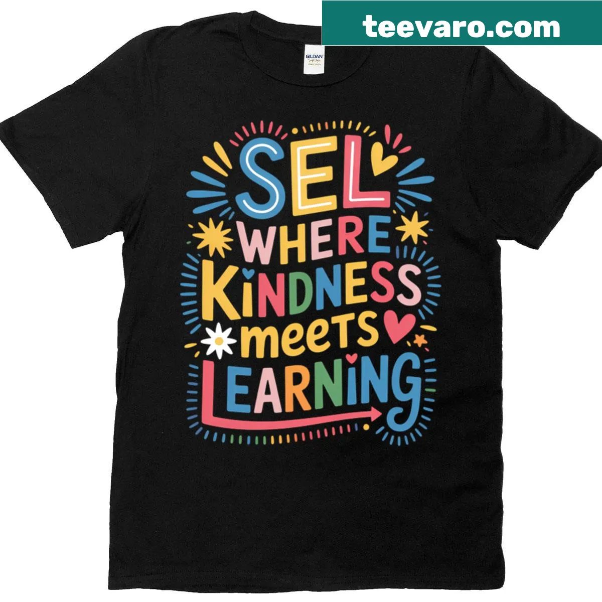 Teacher t-shirt featuring a design focused on social emotional learning and counseling — on a men's t-shirt