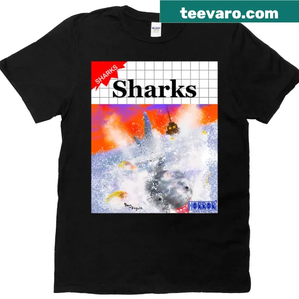 Dynamic sports-themed Sharks game t-shirt.