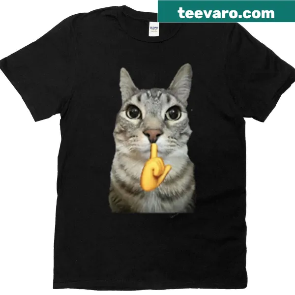 Oversized T-shirt with 'Shh Silly Cat' text