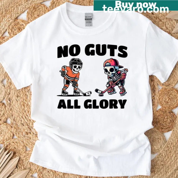 Skeleton hockey players graphic t-shirt