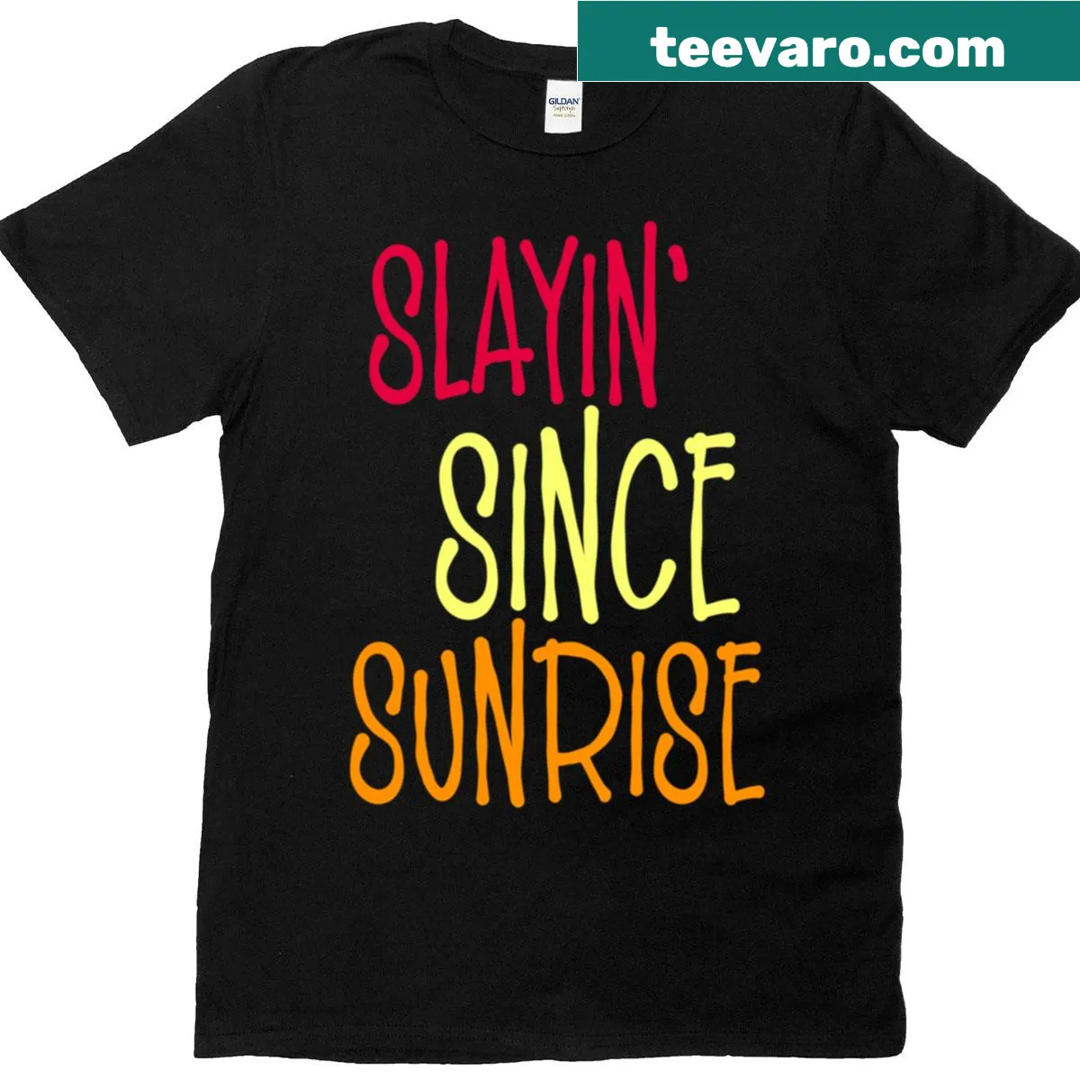 Motivational morning-themed t-shirt with inspirational text — on a men's t-shirt
