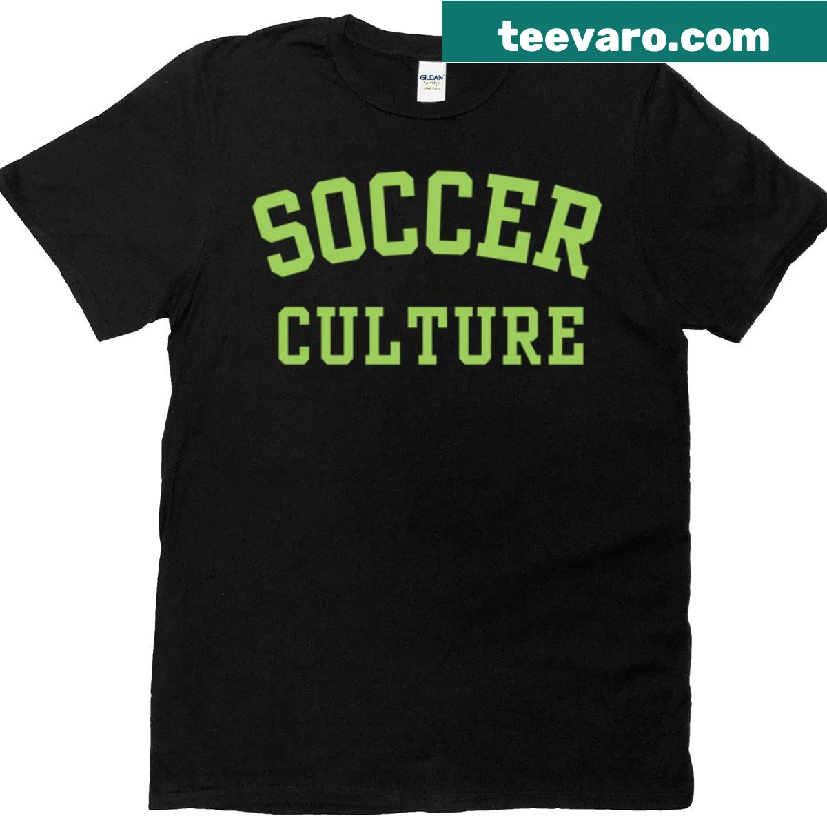 Bold soccer-themed graphic t-shirt — on a men's t-shirt