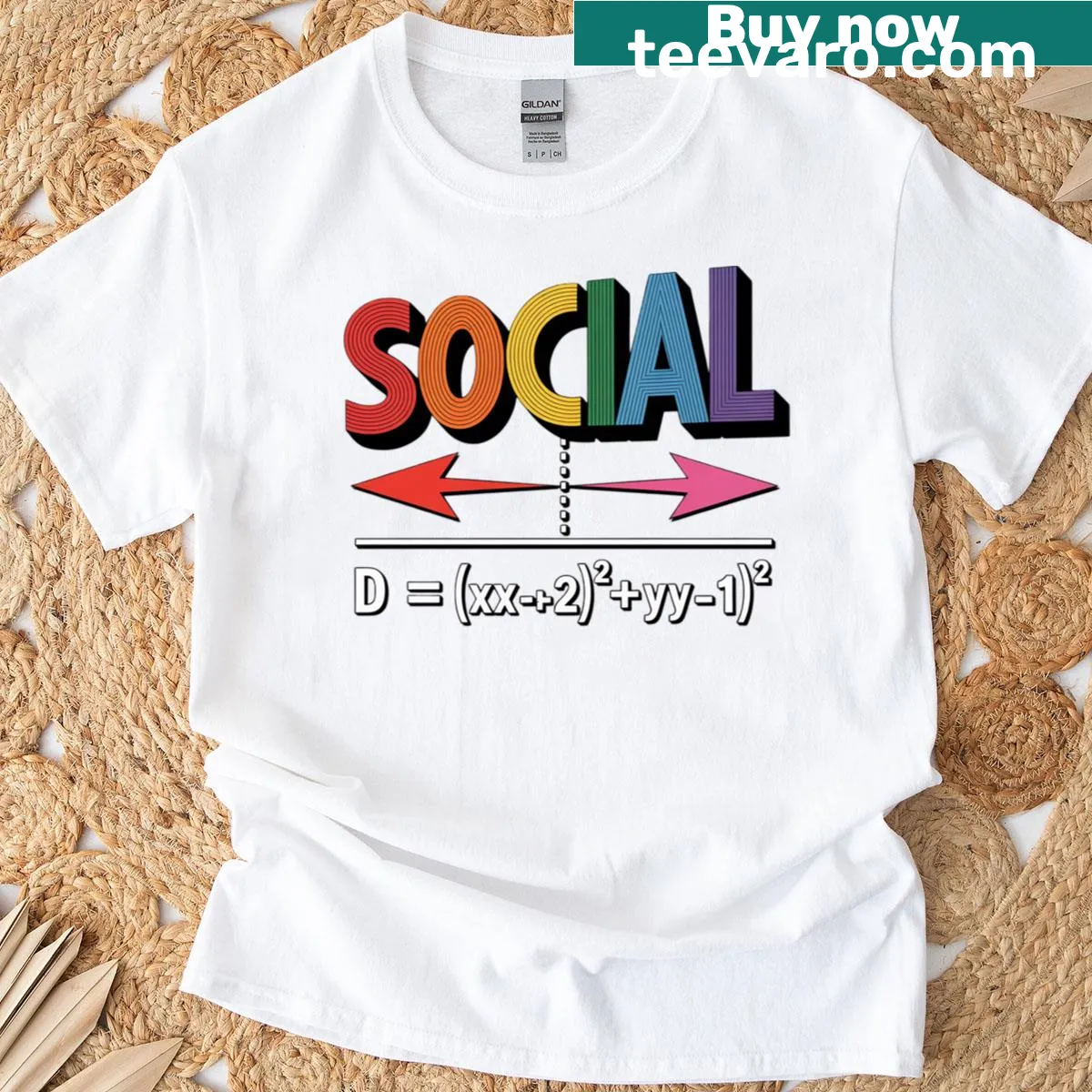 T-shirt with math formula graphic for teachers — on a men's t-shirt