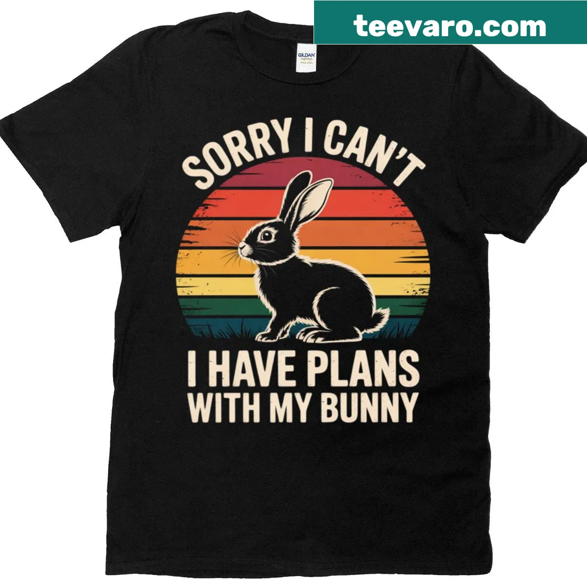 Cute Easter-themed t-shirt featuring a bunny and playful text — on a men's t-shirt