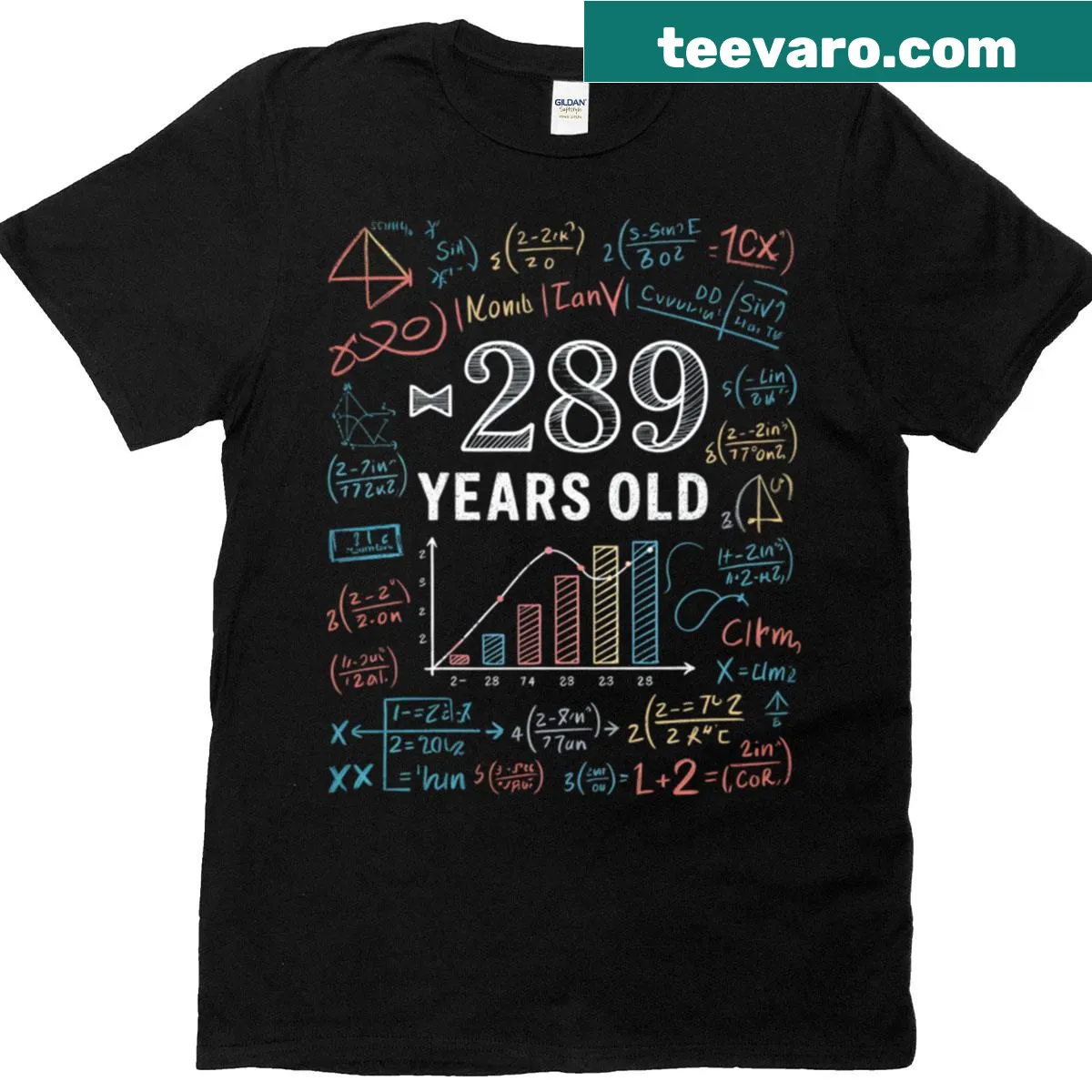 17th birthday math T-shirt featuring square root of 289 — on a men's t-shirt