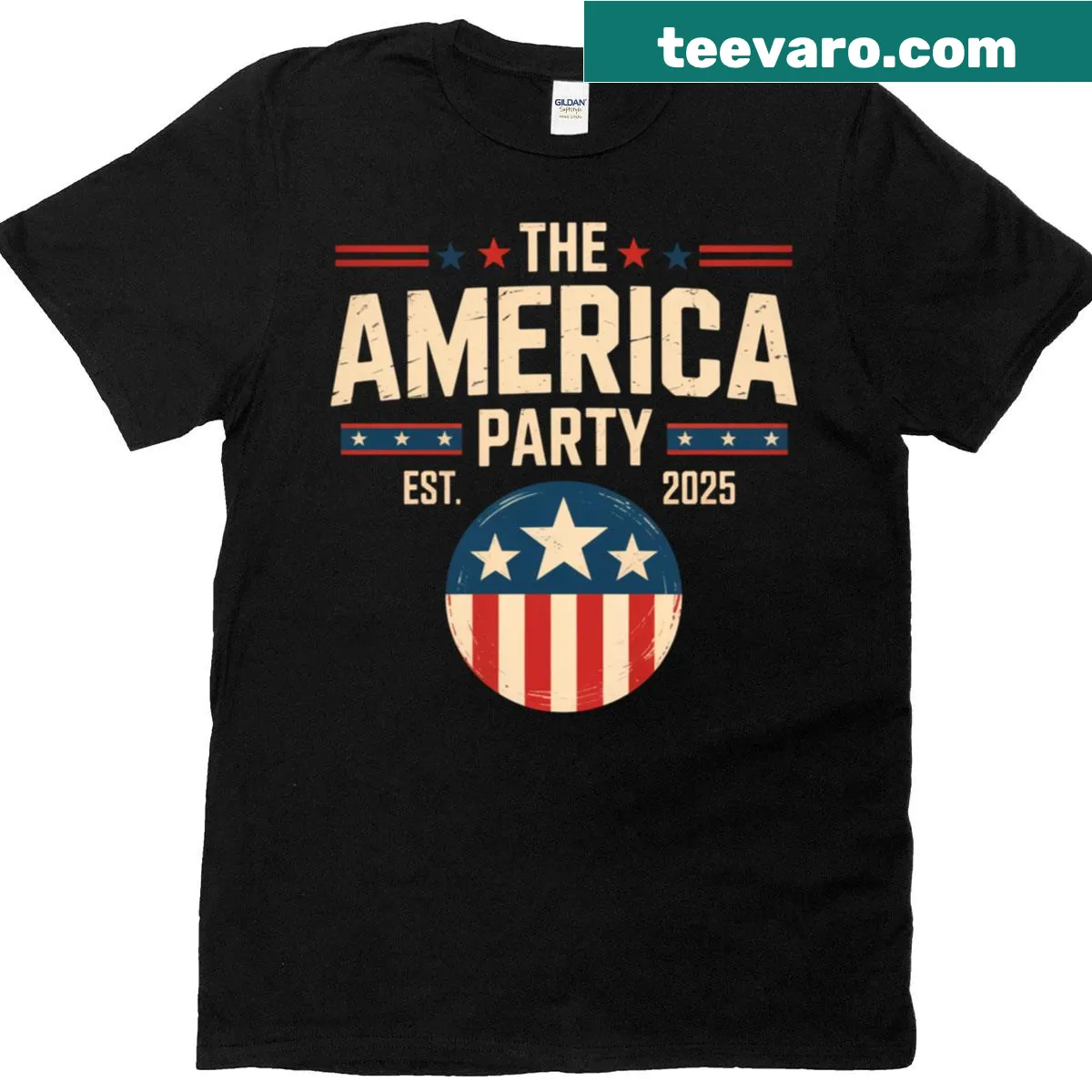 T-shirt featuring the phrase The America Party Est 2025 — on a men's t-shirt