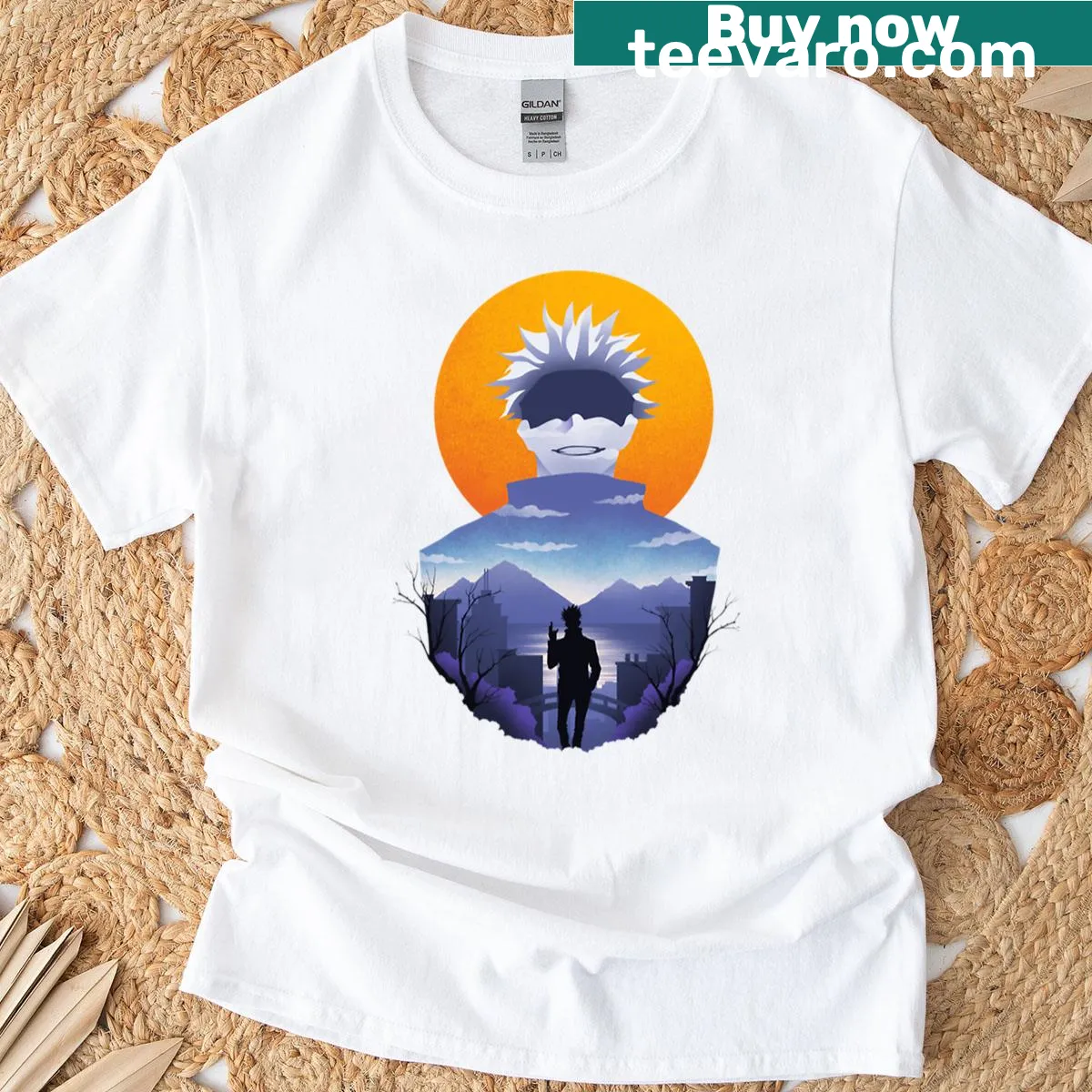 T-shirt featuring abstract typography of the phrase Unlimited Void — on a men's t-shirt