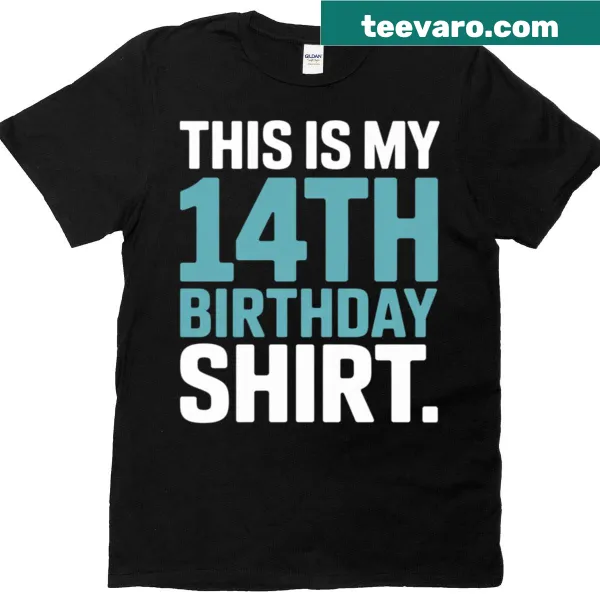 Birthday t-shirt announcing 14th birthday for kids