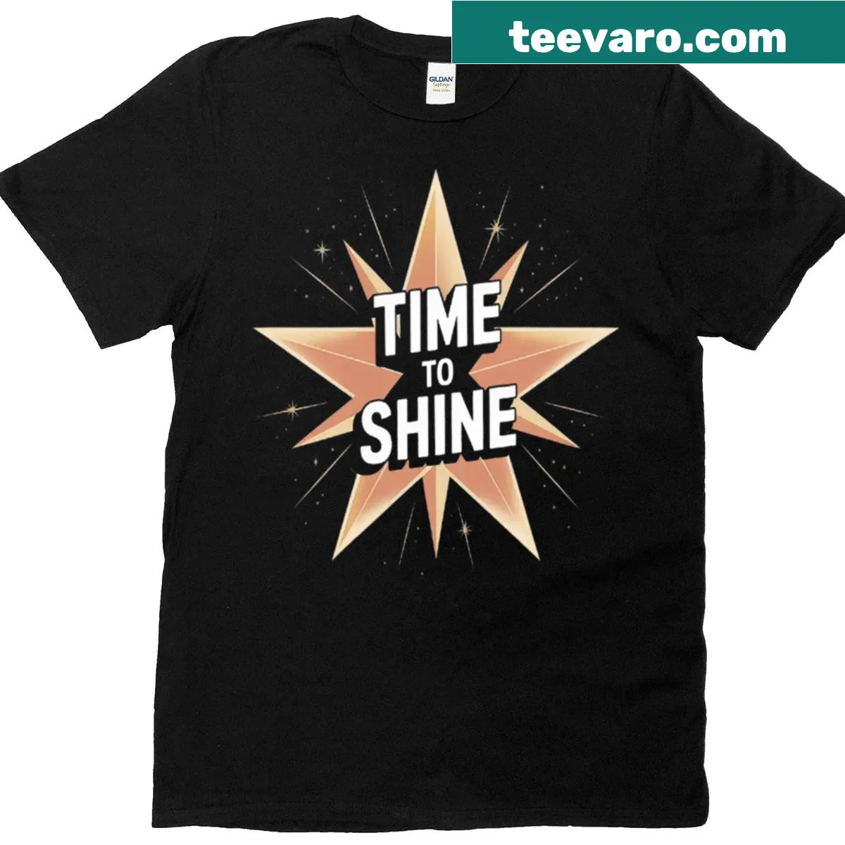 Motivational T-shirt with the phrase Time To Shine — on a men's t-shirt