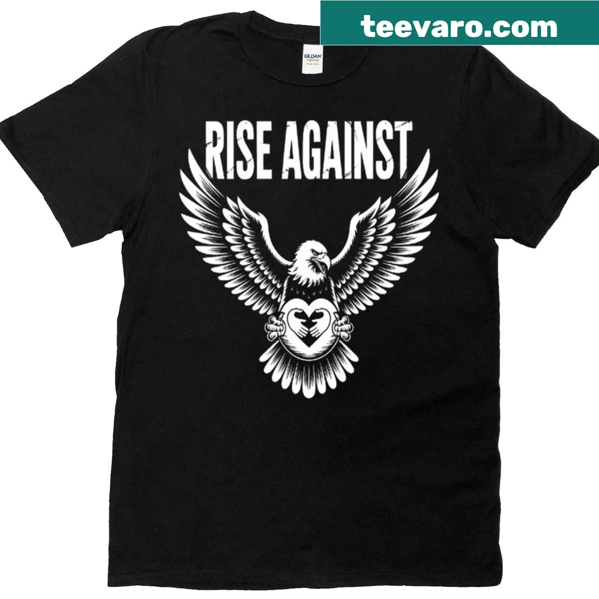 Inspirational T-shirt with the phrase 'Together We Rise Against Darkness' — on a men's t-shirt